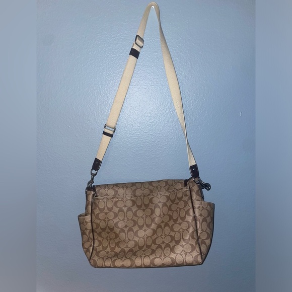 Coach signature logo bag coach messenger bag coach laptop y2k travel work bag - Picture 11 of 14